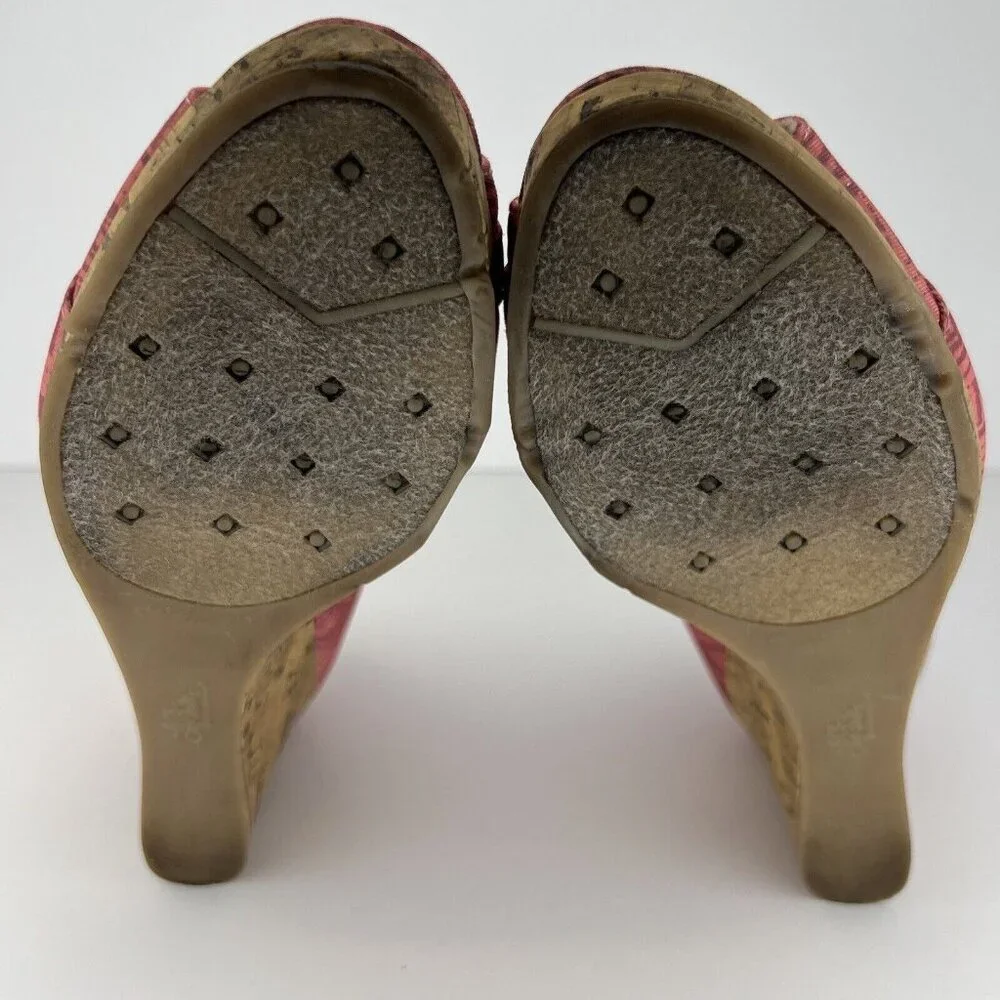 Life Stride Peep Toe Wedge Heels Women's Size 9 M Geo Pattern Shoes